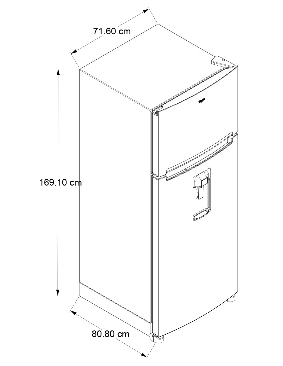 Refrigerador top mount Whirlpool 17 pies cúbicos no frost WT1756A