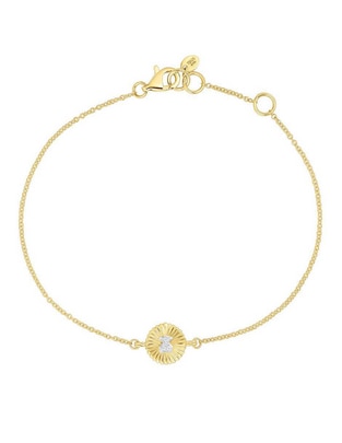 Pulsera de oro 18 k Iris Motif con acabado liso 1