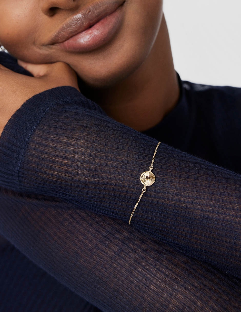 Pulsera de oro 18 k Iris Motif con acabado liso