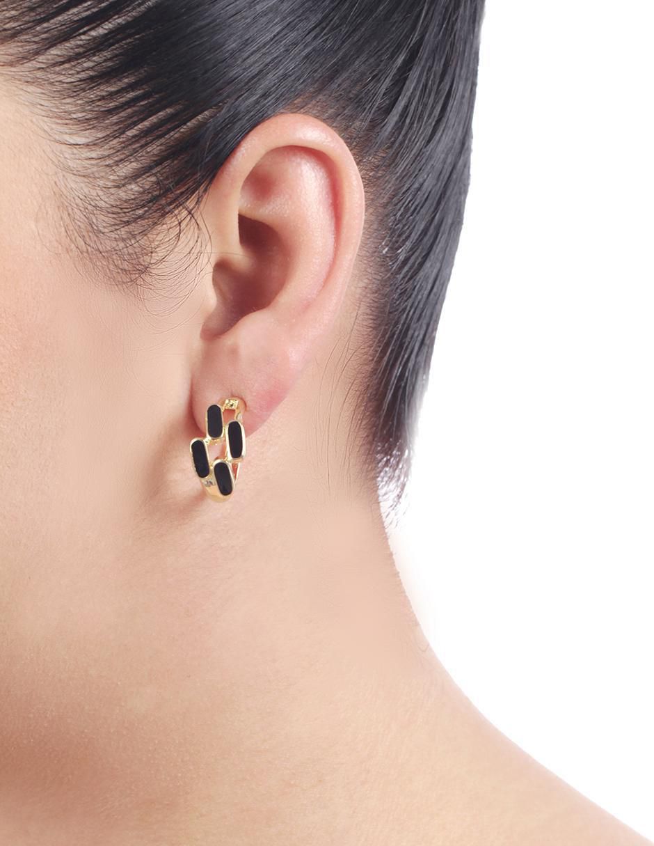 Aretes de aro 18 K con acabado pulido 3