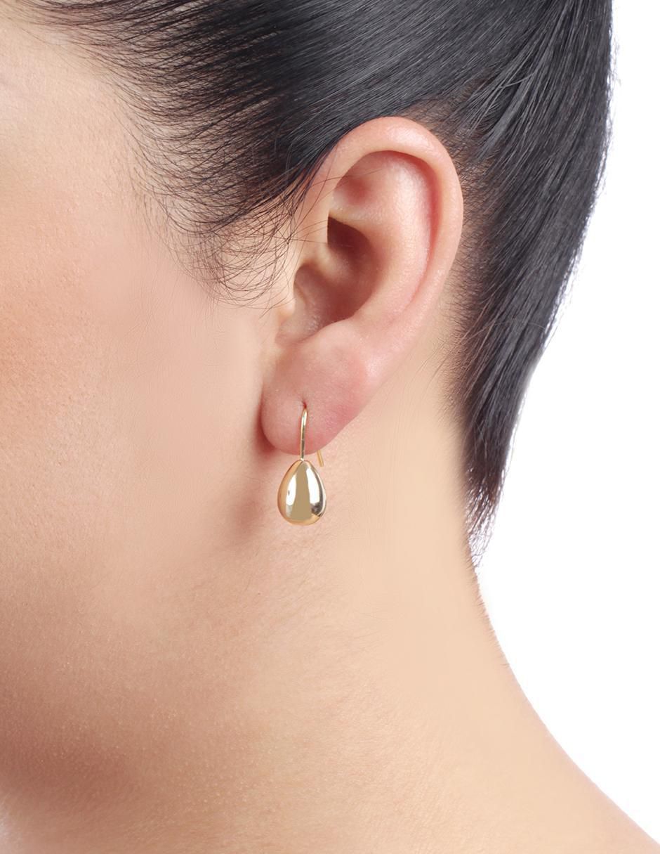 Aretes de gota 18 K con acabado pulido 3