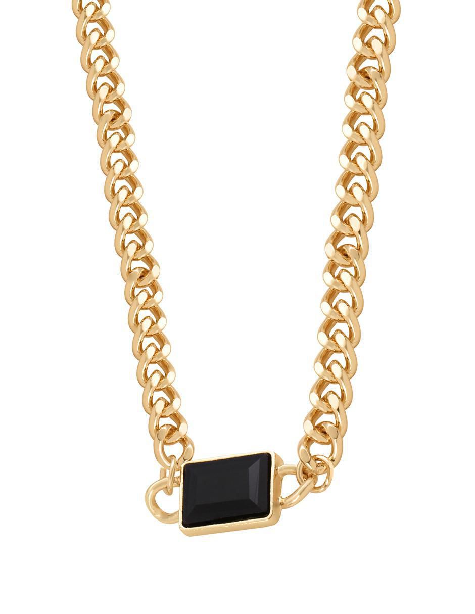 Collar rectangular con acabado baño de oro 18 K Collar rectangular con acabado baño de oro 18 K