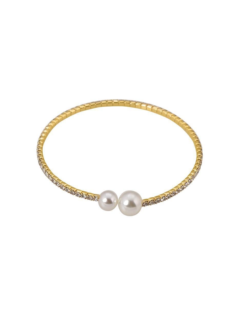 Brazalete con zirconia 18 k con acabado baño de oro Brazalete con zirconia 18 k con acabado baño de oro