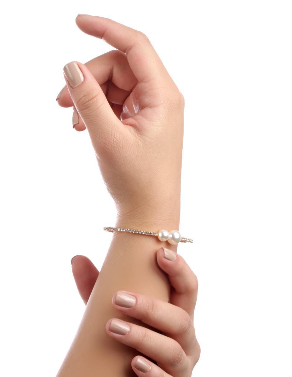 Brazalete con zirconia 18 k con acabado baño de oro 2