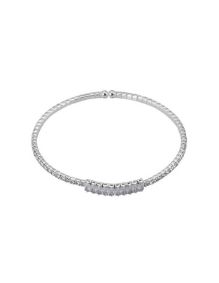 Brazalete con zirconia acabado baño de rodio Brazalete con zirconia acabado baño de rodio