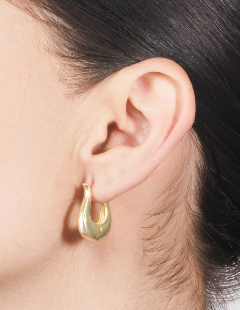 Aretes de canasta 18 K con acabado pulido 4