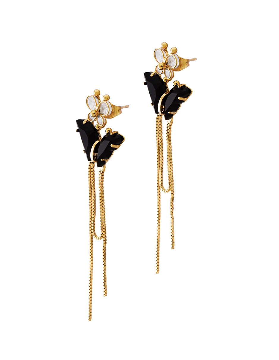 Aretes de mariposa con acabado pulido 2