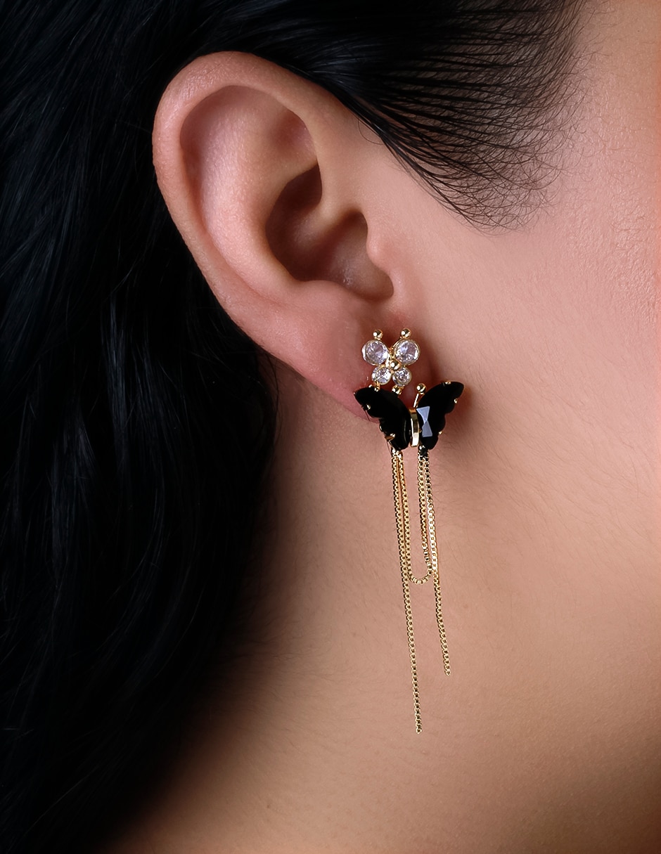 Aretes de mariposa con acabado pulido 4