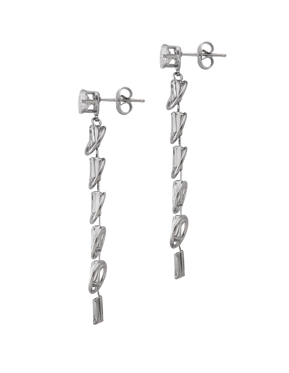 Aretes con acabado baño de rodio 3