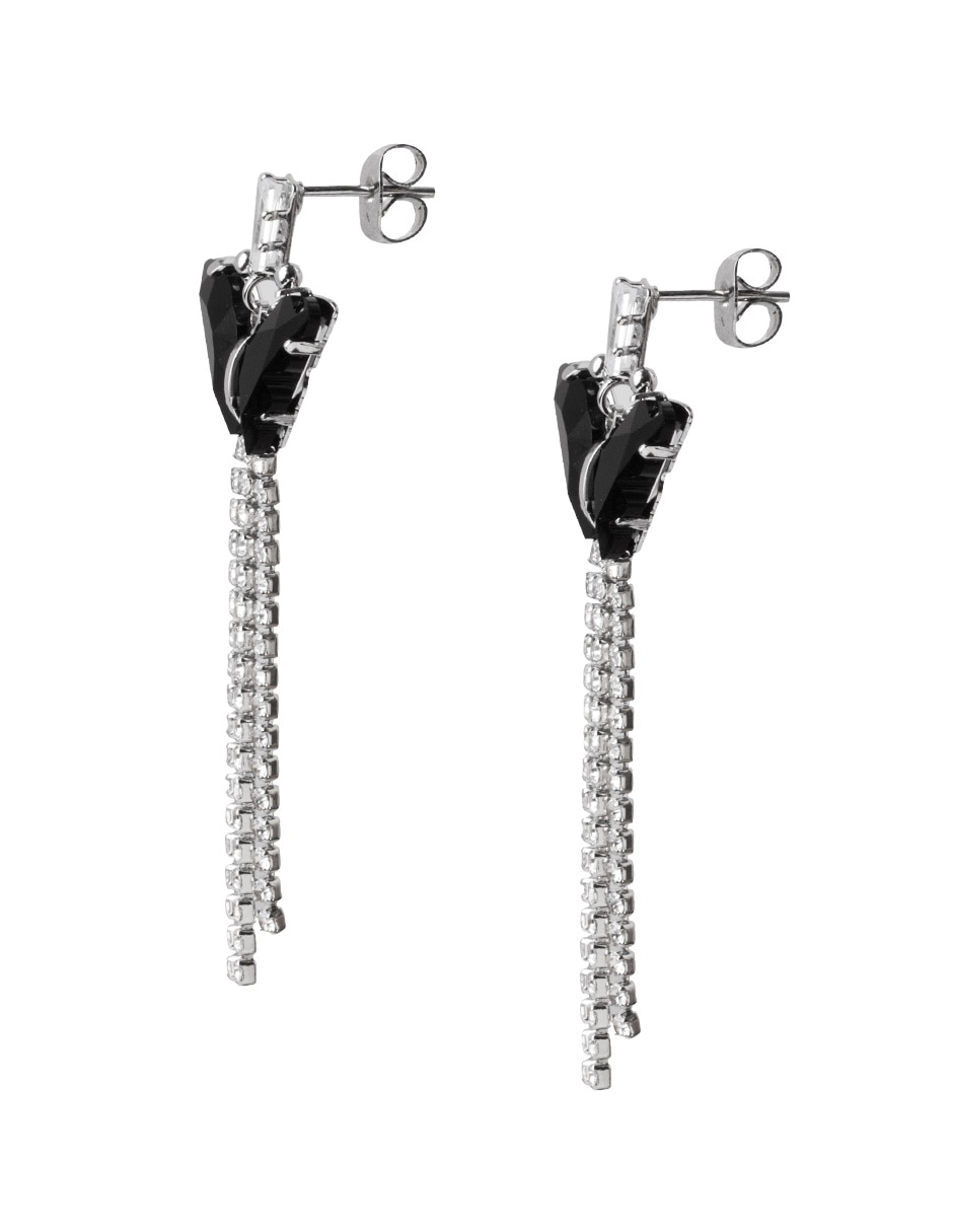Aretes de mariposa con acabado baño de rodio cristal 2