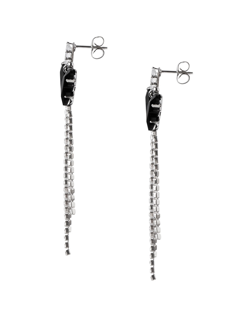 Aretes de mariposa con acabado baño de rodio cristal 3