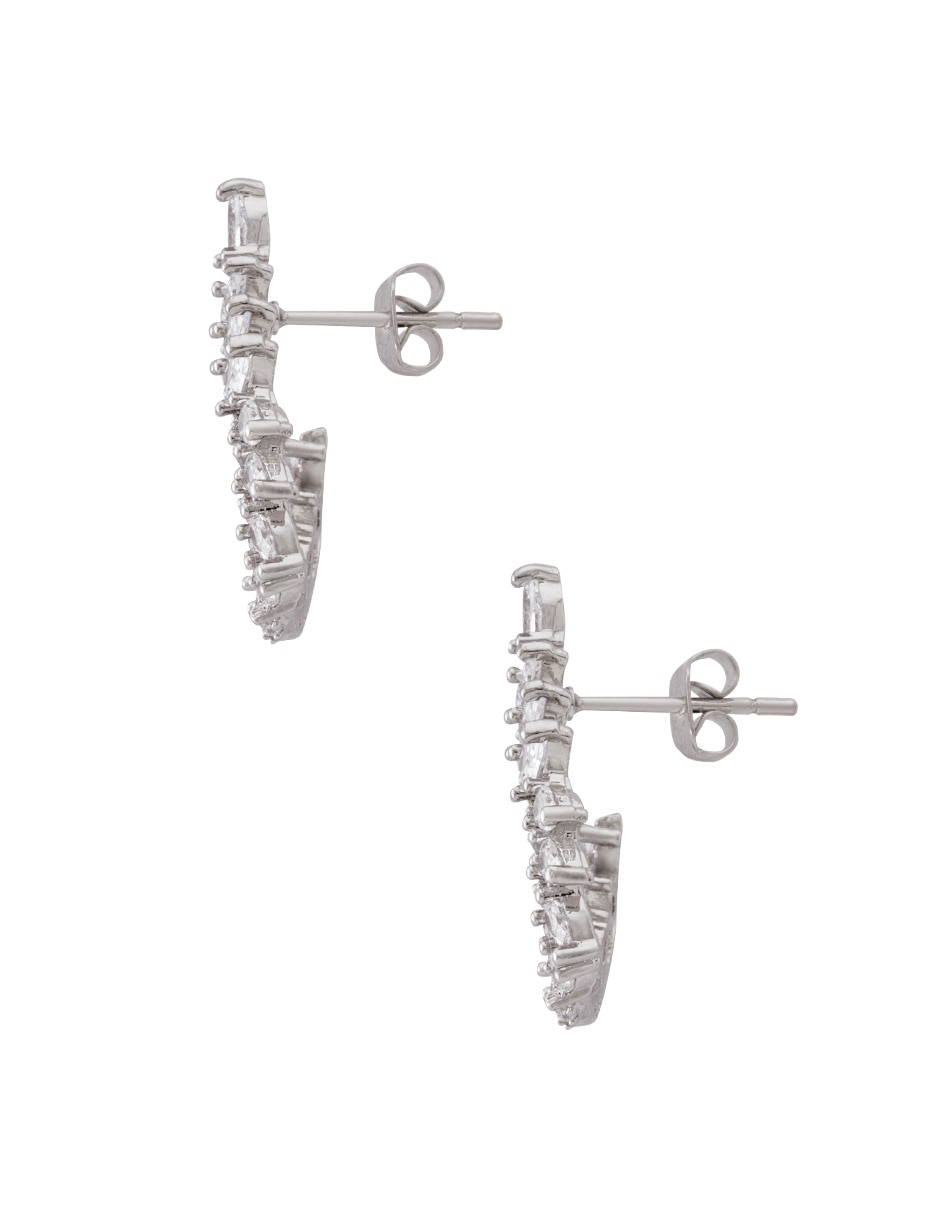 Aretes con acabado baño de rodio 3