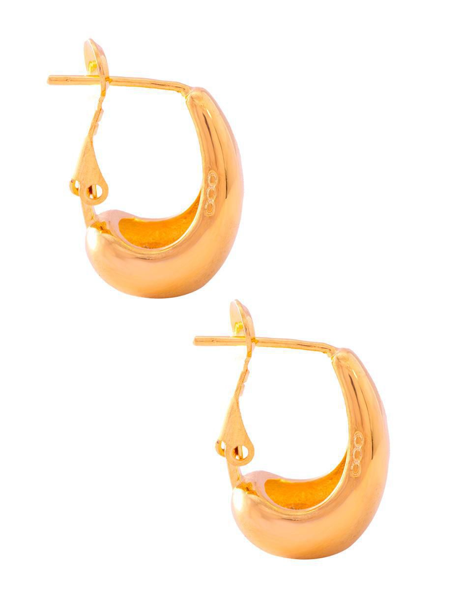 Aretes de gota con acabado chapa de oro 3