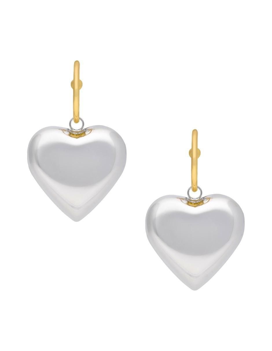 Aretes de corazón con acabado brillante 1