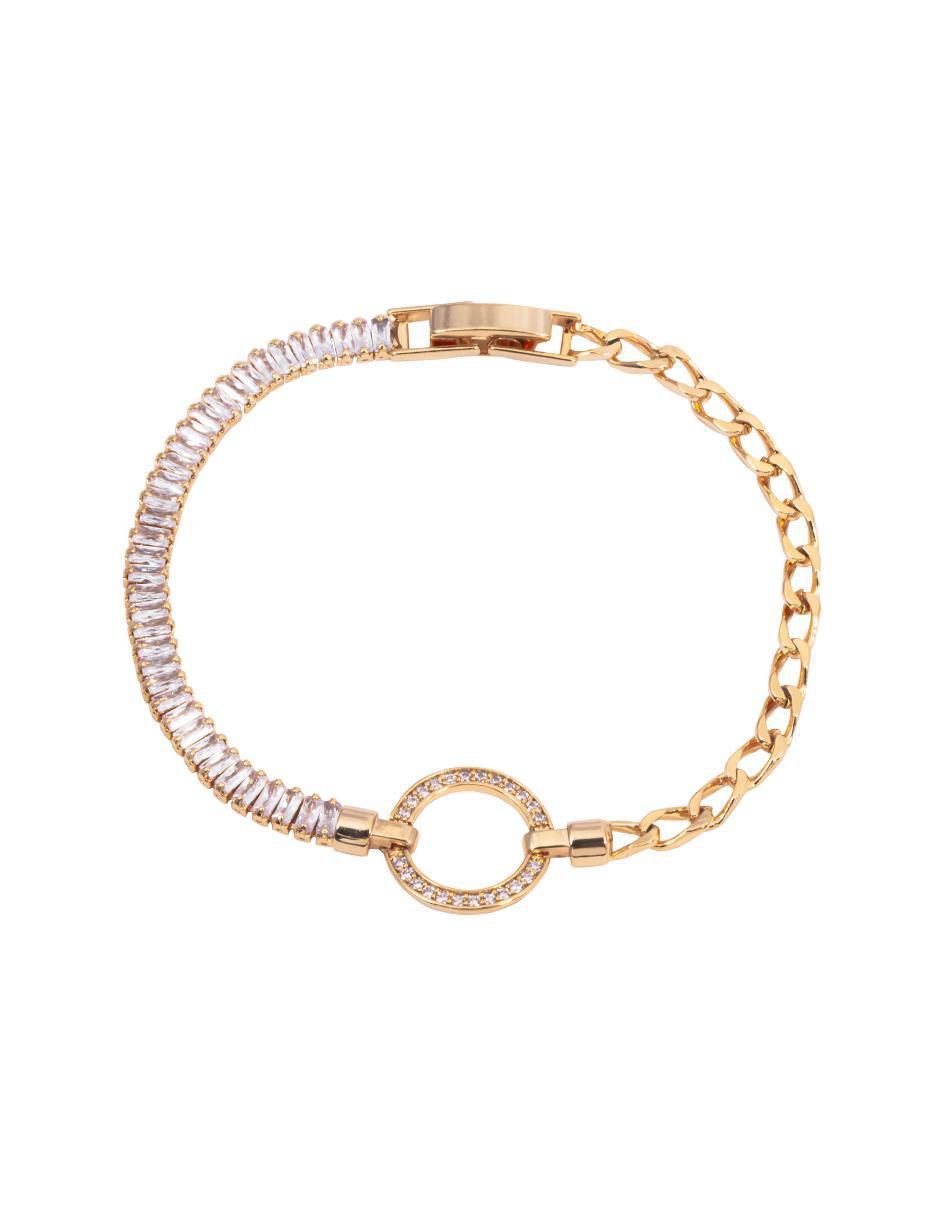 Pulsera con zirconia 18 K acabado chapa de oro Pulsera con zirconia 18 K acabado chapa de oro