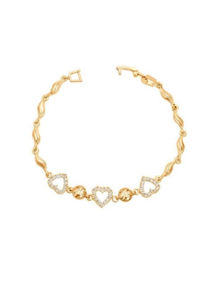 Pulsera con zirconia 18 K acabado chapa de oro Pulsera con zirconia 18 K acabado chapa de oro