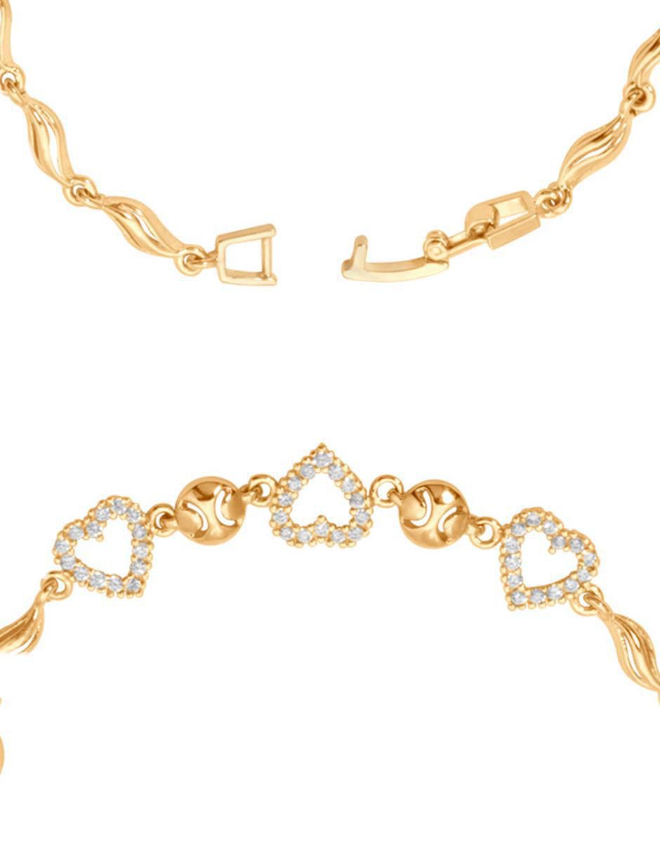 Pulsera con zirconia 18 K acabado chapa de oro 4