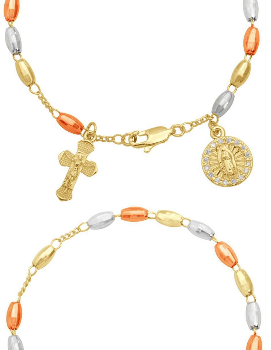 Pulsera con zirconia 18 K acabado chapa de oro 3