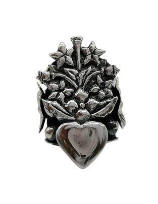 Anillo de corazón P 925 de plata brillante