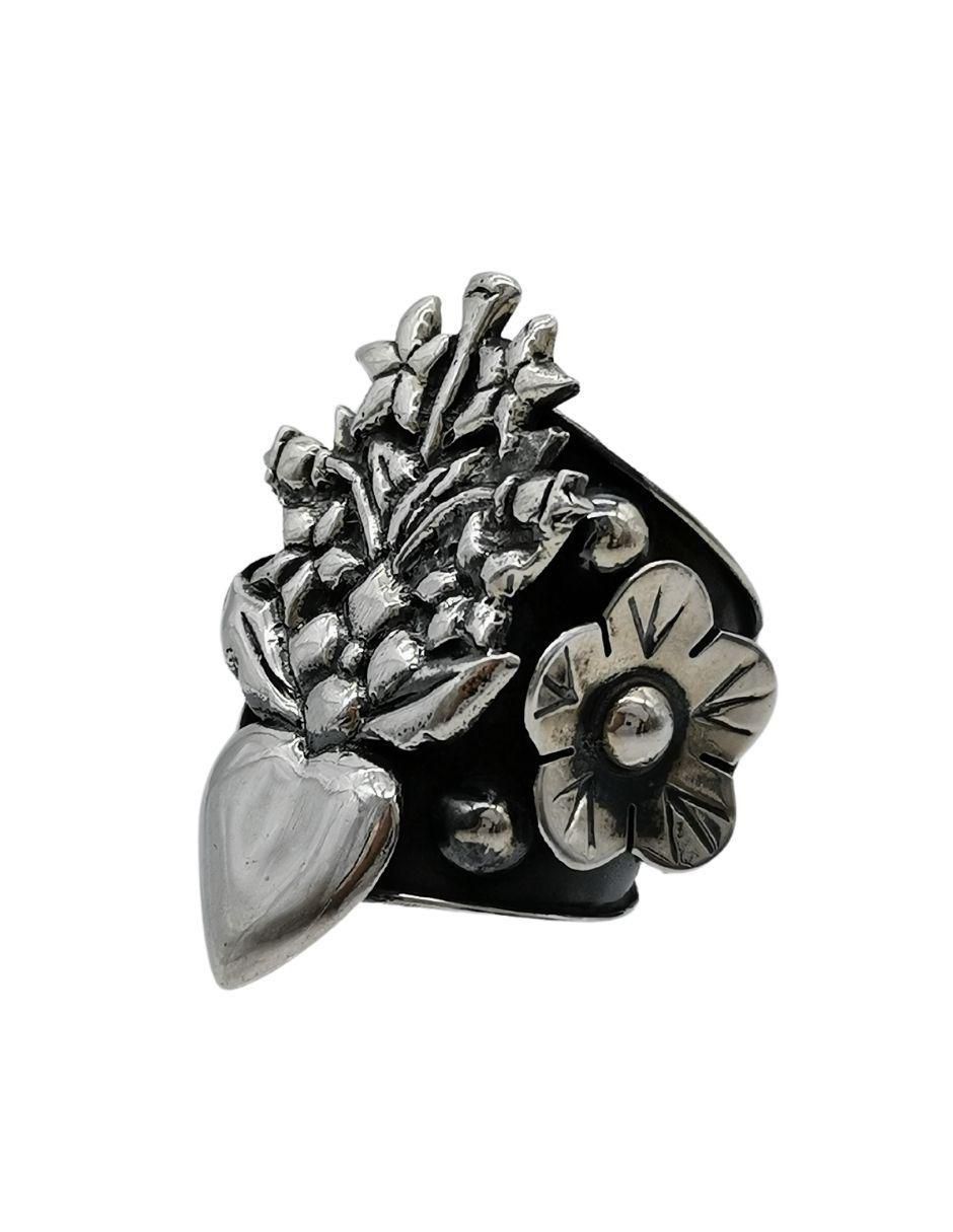 Anillo de corazón P 925 de plata brillante