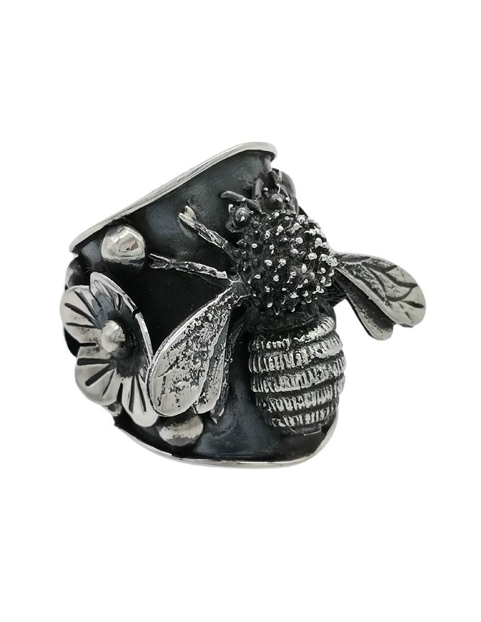 Anillo de abeja P 925 de plata pulido
