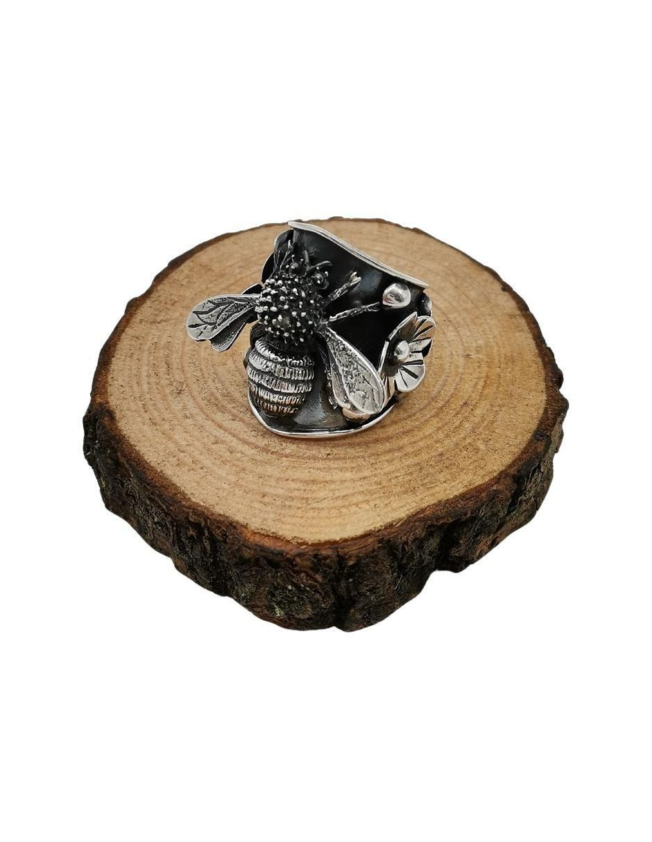Anillo de abeja P 925 de plata pulido
