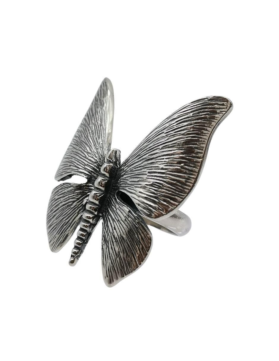 Anillo de mariposa P 925 de plata pulido