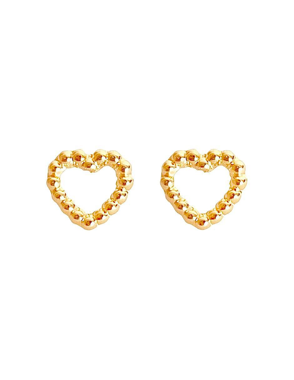 Broqueles de corazón de oro con acabado texturizado Broqueles de corazón de oro con acabado texturizado
