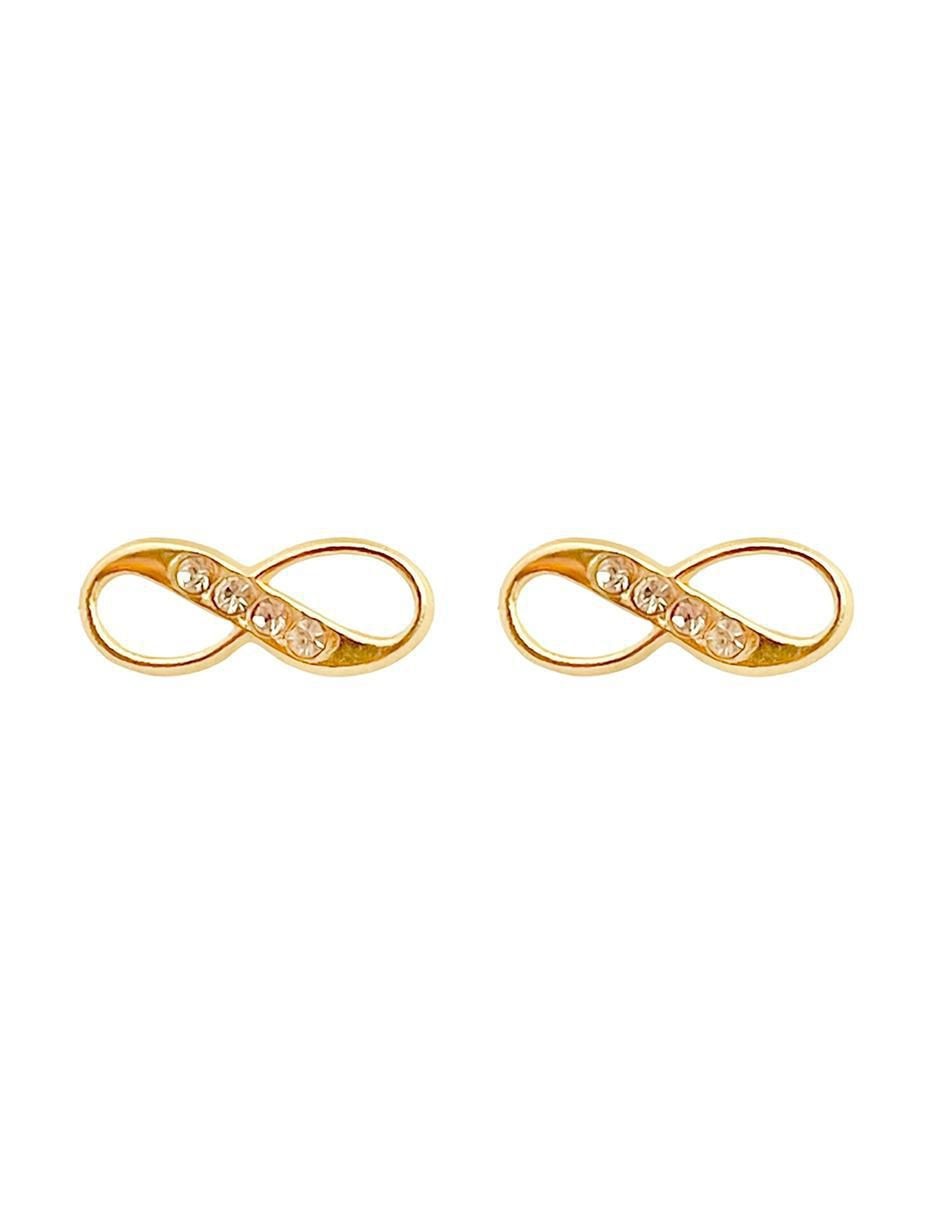 Broqueles de infinito de oro con acabado brillante