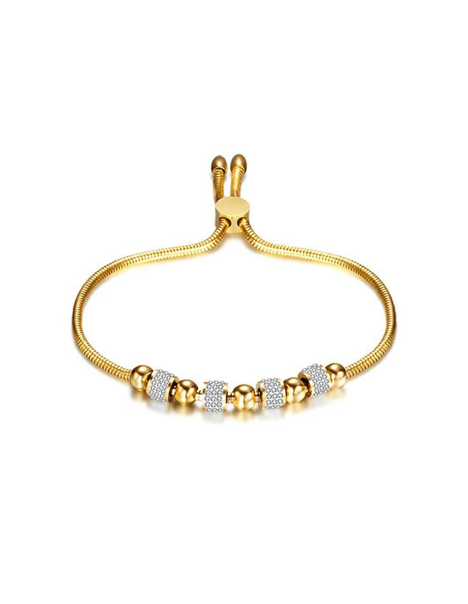 Pulsera con zirconia acabado lustre