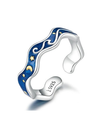 Anillo ondulado Beauty P 925 de plata brillante Anillo ondulado Beauty P 925 de plata brillante