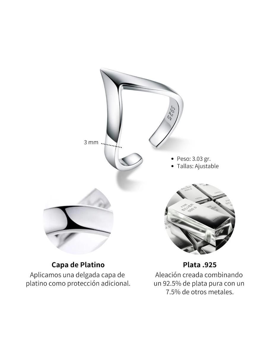 Anillo geométricos Beauty P 925 de plata brillante