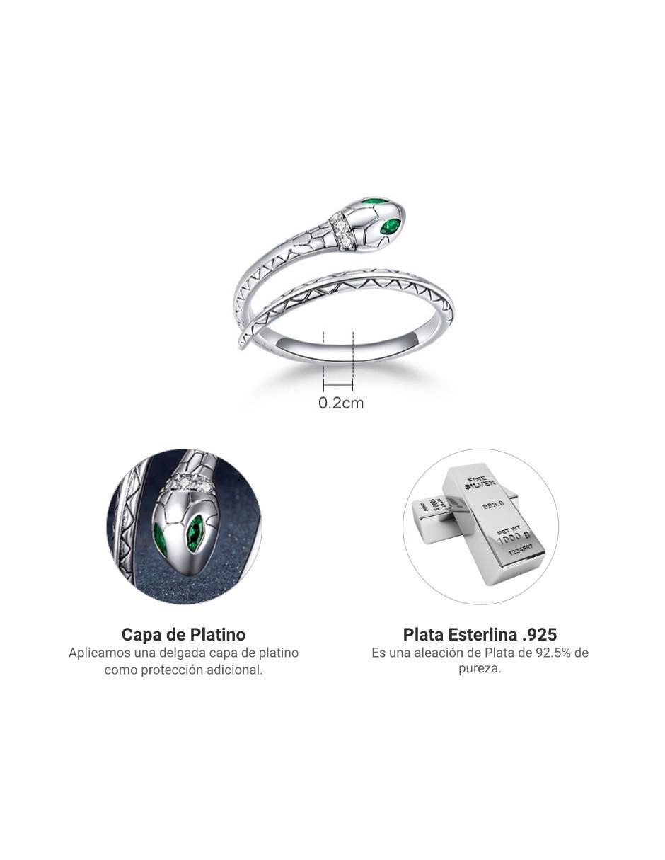 Anillo de serpiente Nature P 925 de plata brillante