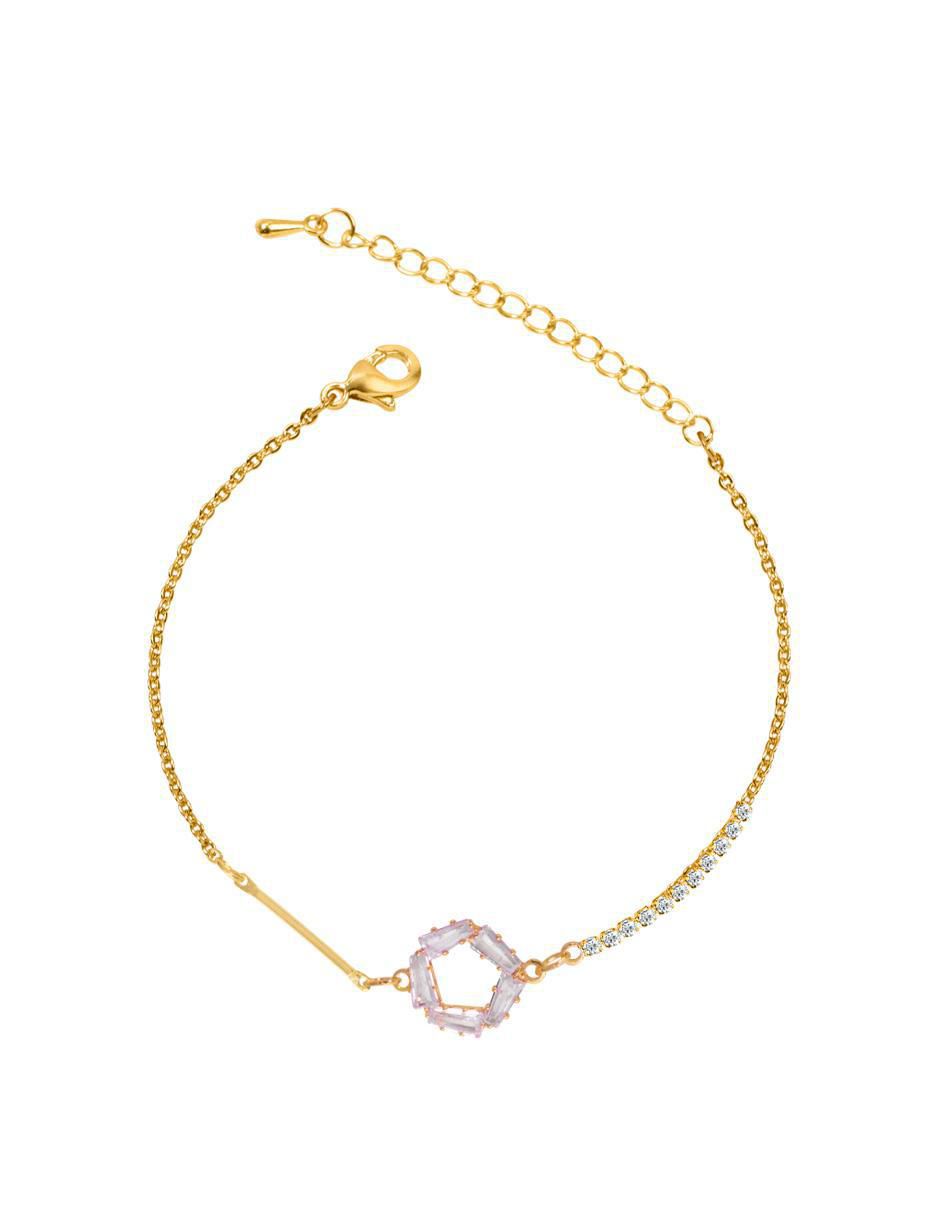 Pulsera con zirconia 18 K acabado chapa de oro Pulsera con zirconia 18 K acabado chapa de oro