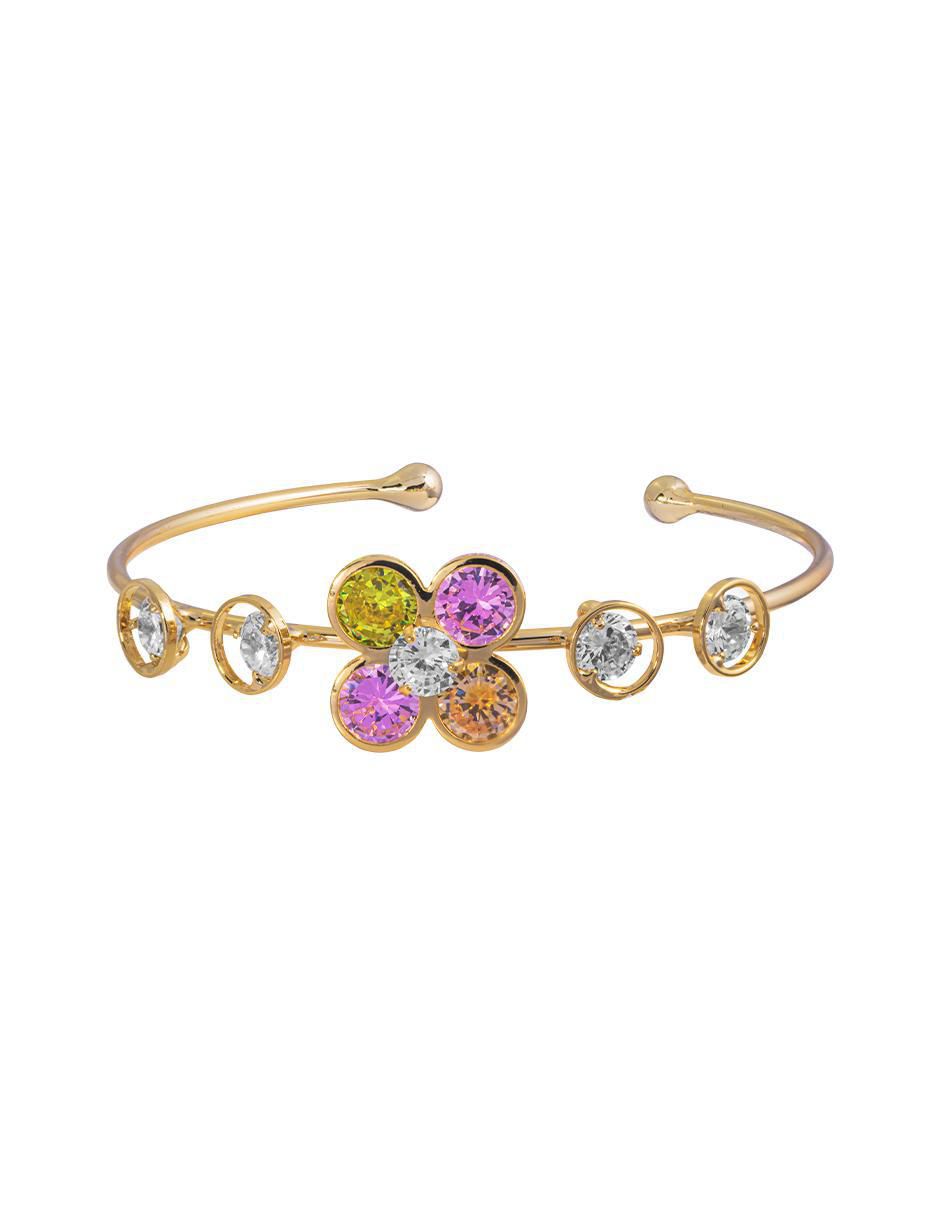 Brazalete con zirconia 18 K acabado chapa de oro Brazalete con zirconia 18 K acabado chapa de oro