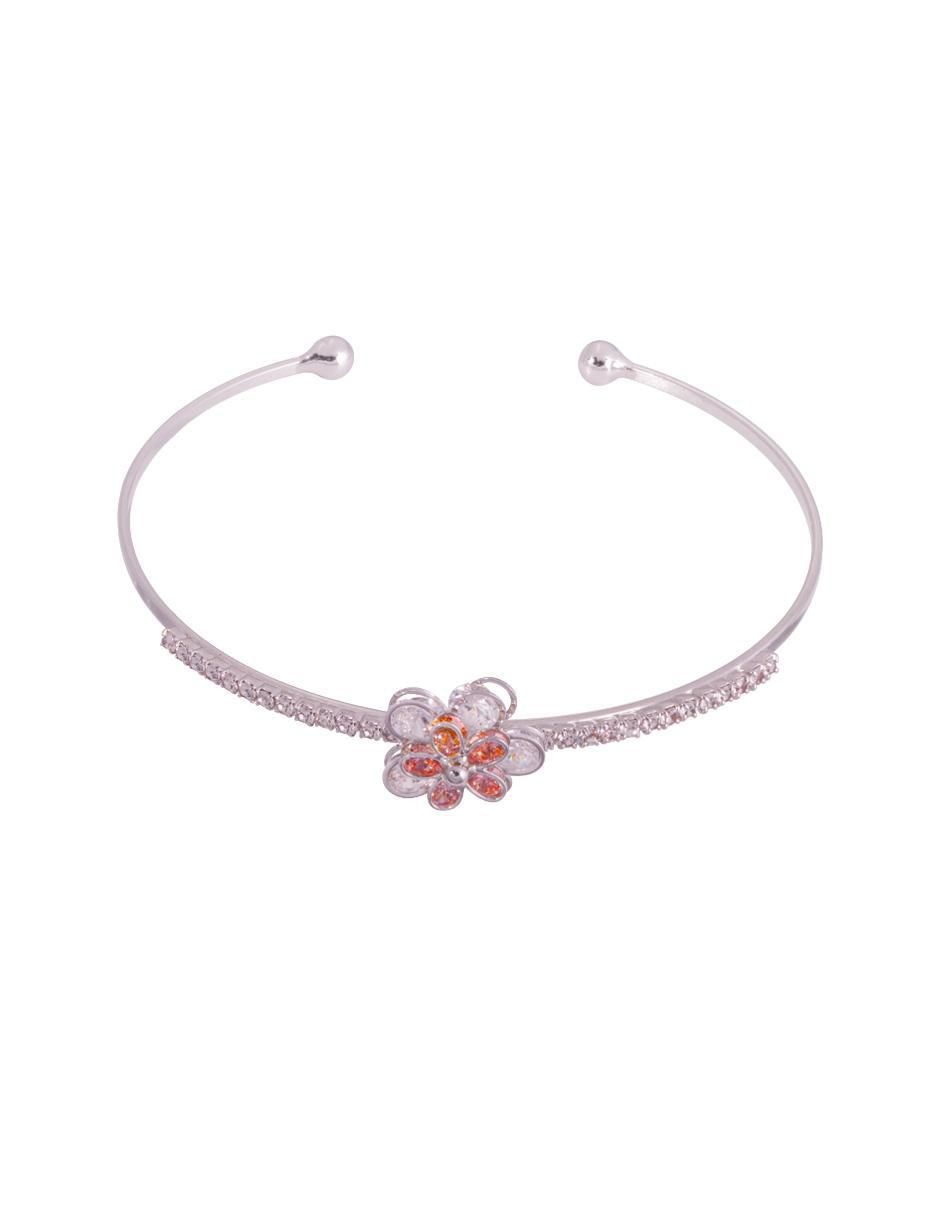 Brazalete con zirconia acabado baño de rodio Brazalete con zirconia acabado baño de rodio