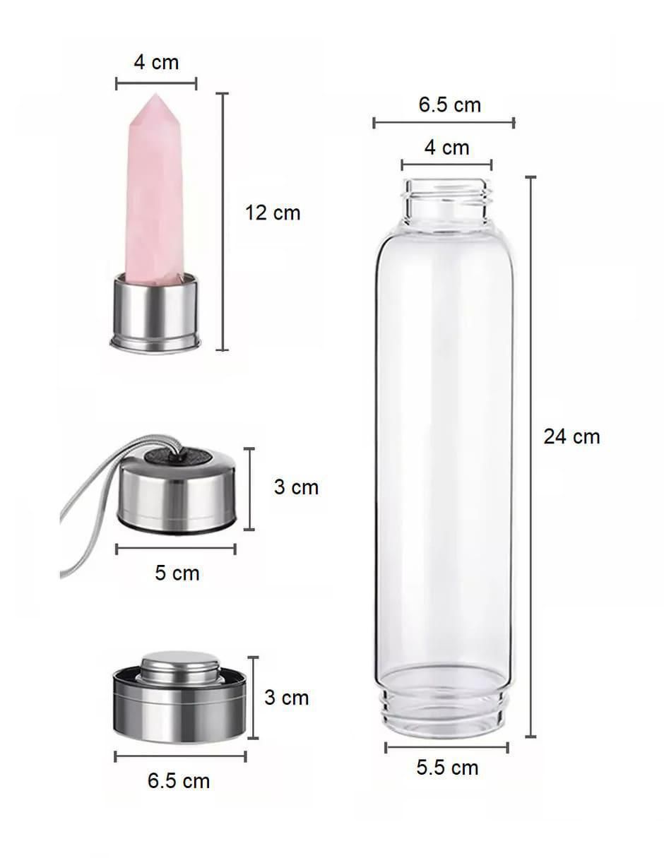 Botella de agua Genérica de vidrio con tapa rosca 540 ml