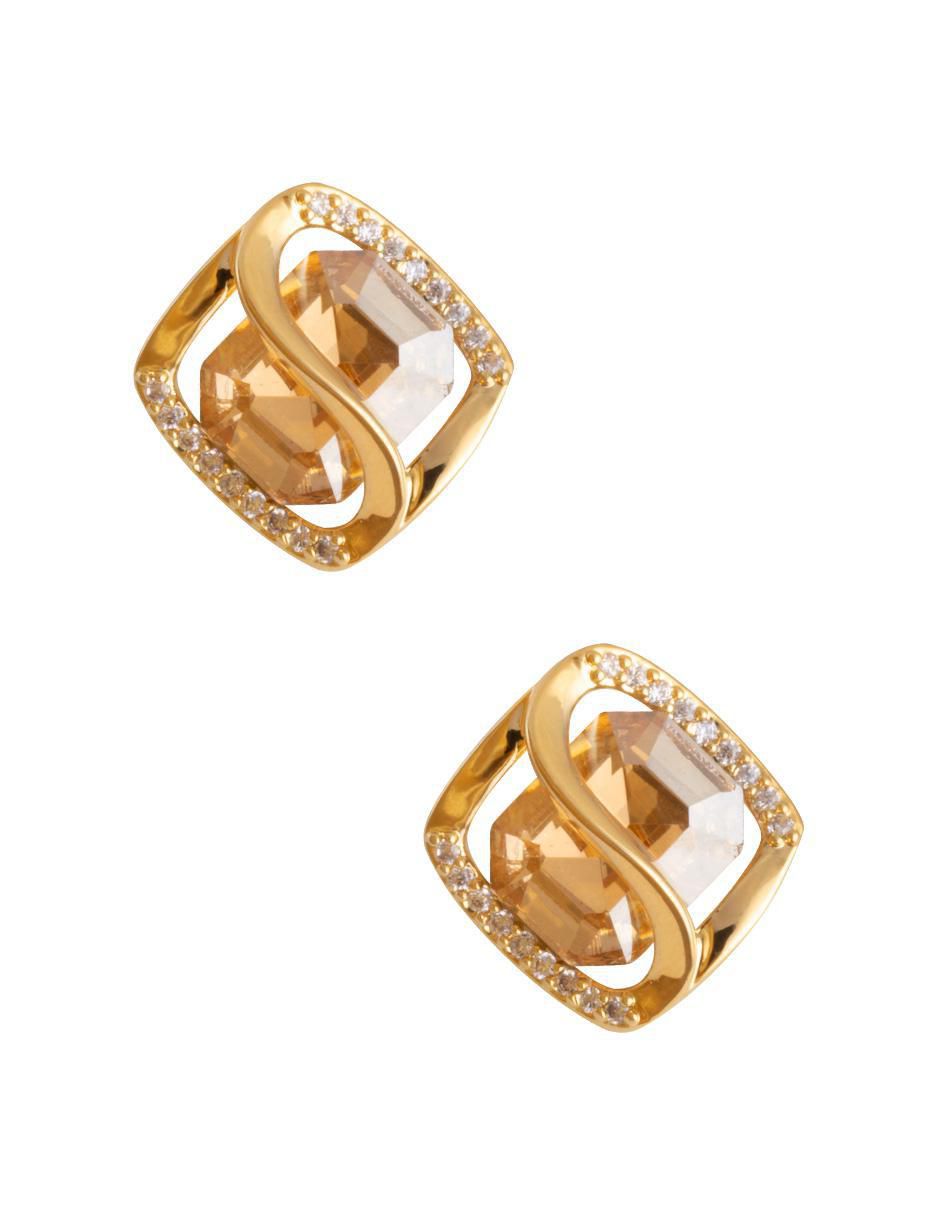 Aretes redondos con acabado chapa de oro Aretes redondos con acabado chapa de oro
