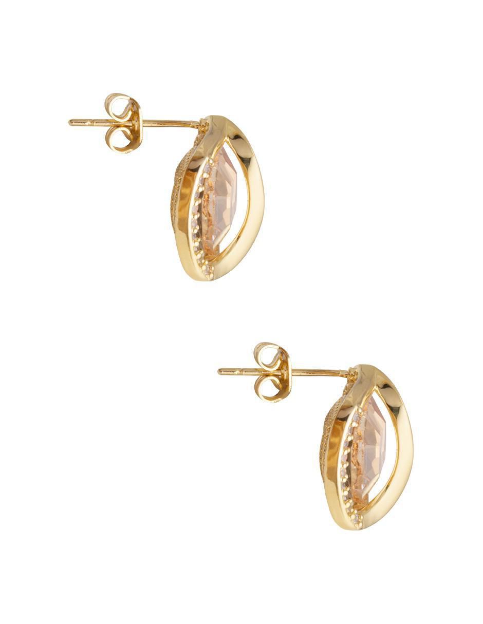 Aretes redondos con acabado chapa de oro 3