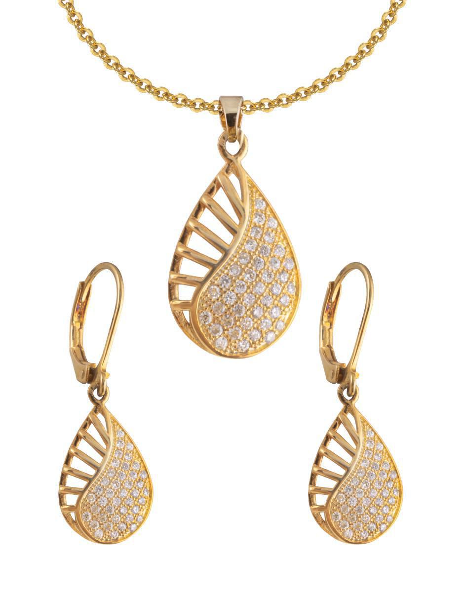 Aretes y collar de gota zirconia Aretes y collar de gota zirconia