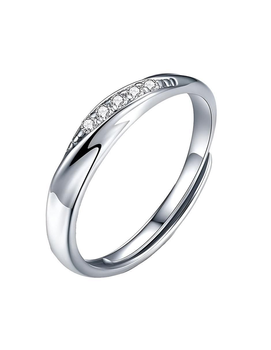 Set anillo P 925 de plata piedra lunar brillante