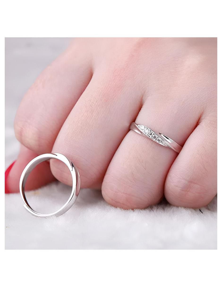 Set anillo P 925 de plata piedra lunar brillante