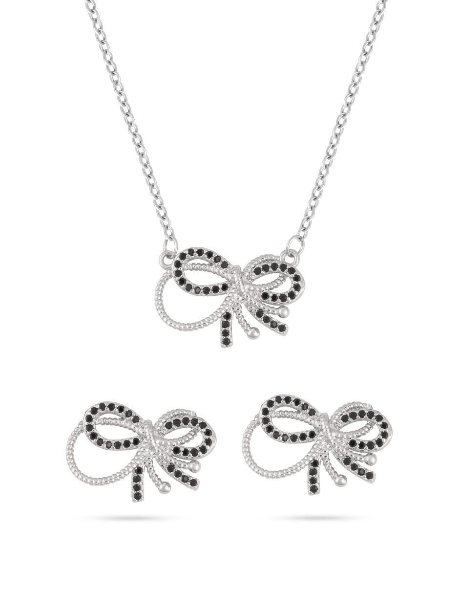 Aretes y collar de moño 1