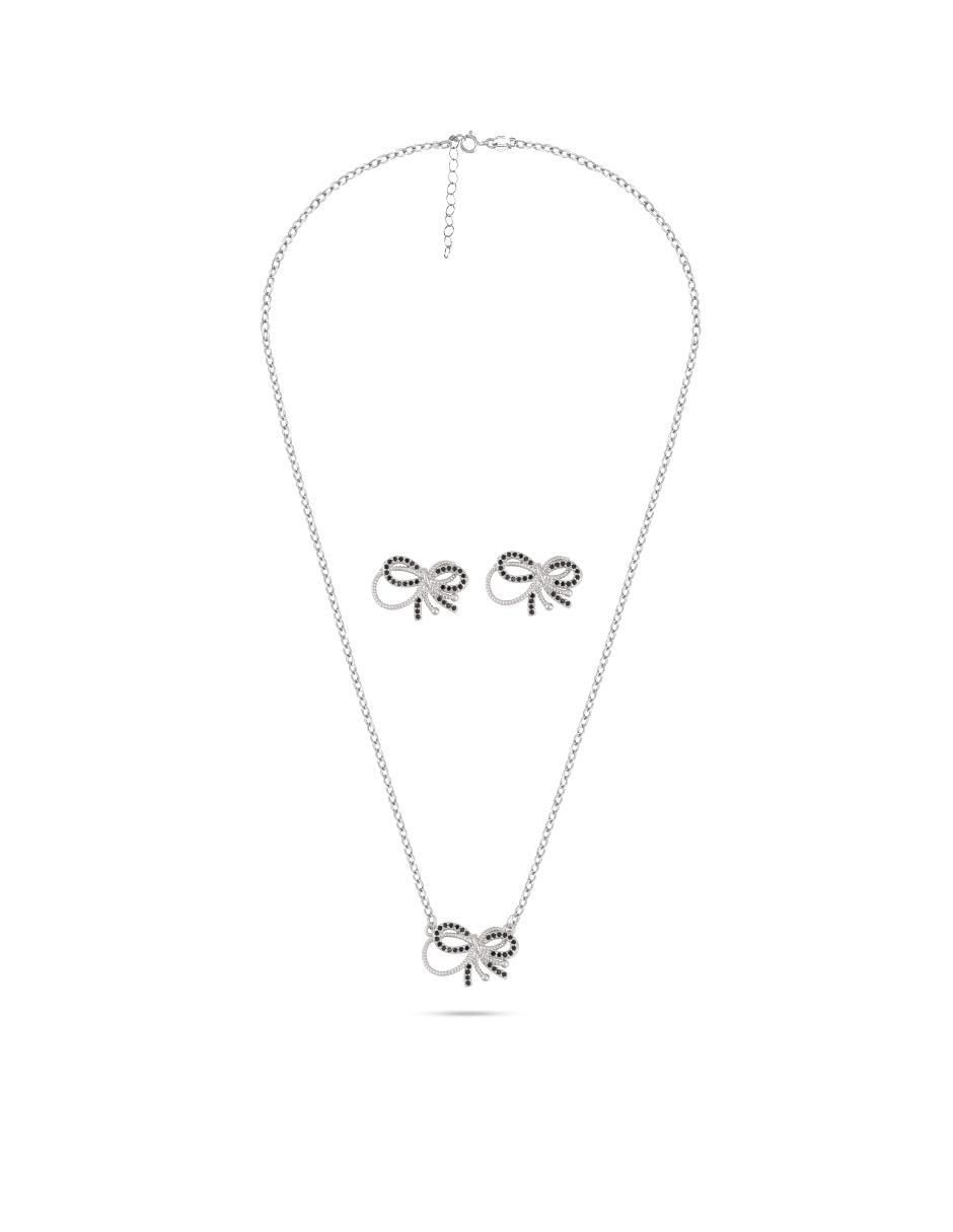 Aretes y collar de moño 3