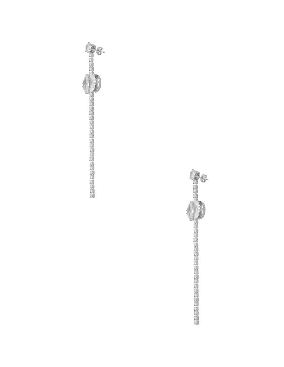 Aretes con acabado baño de rodio 4