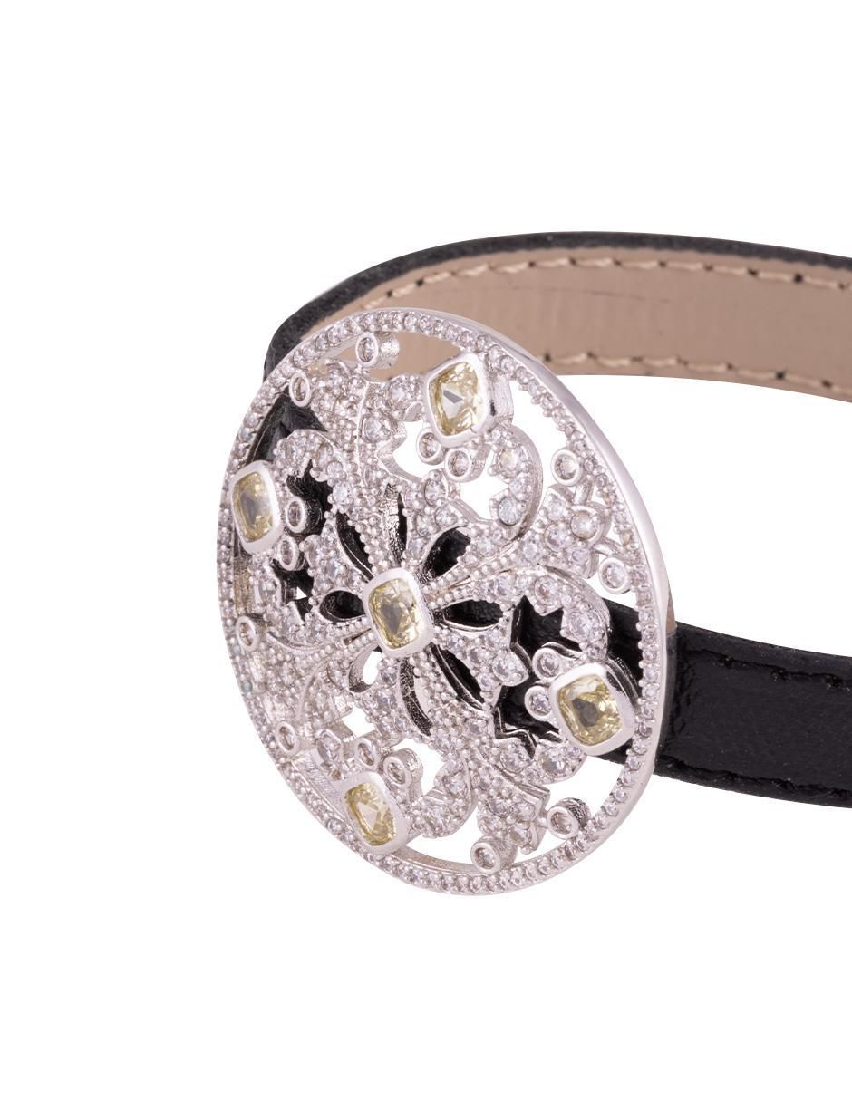 Pulsera con zirconia acabado baño de rodio 3
