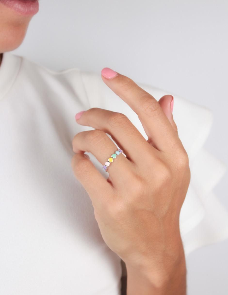 Anillo de corazón Beauty de plata brillante
