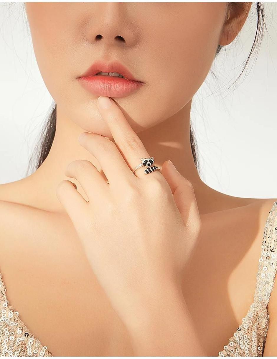Anillo Nature Mapache P 925 de plata brillante