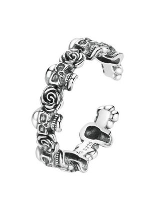 Anillo de calavera Beauty P 925 de plata brillante Anillo de calavera Beauty P 925 de plata brillante
