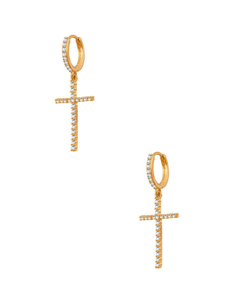 Aretes de cruz con acabado pavé 3